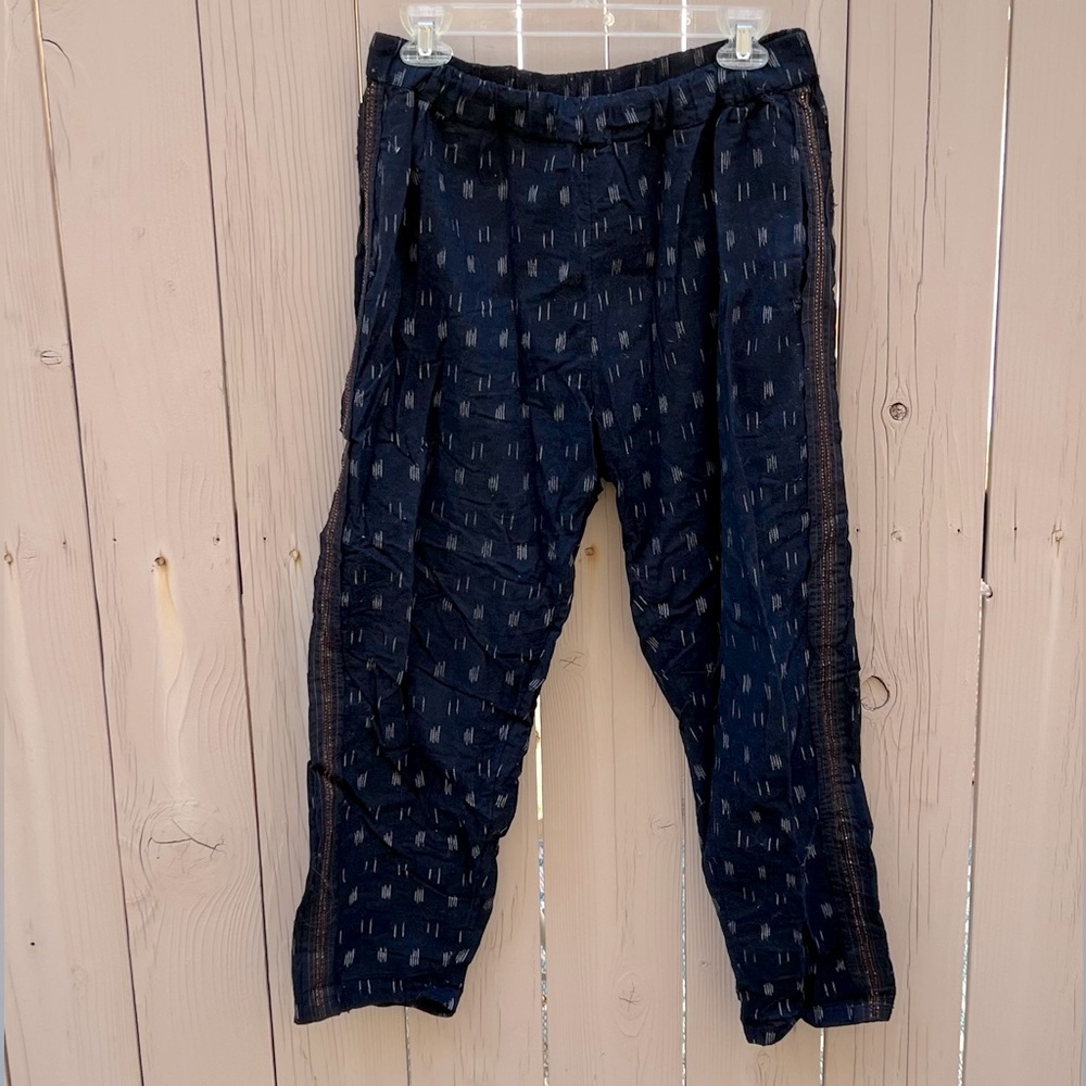 Black Patterned Anthropologie Pants